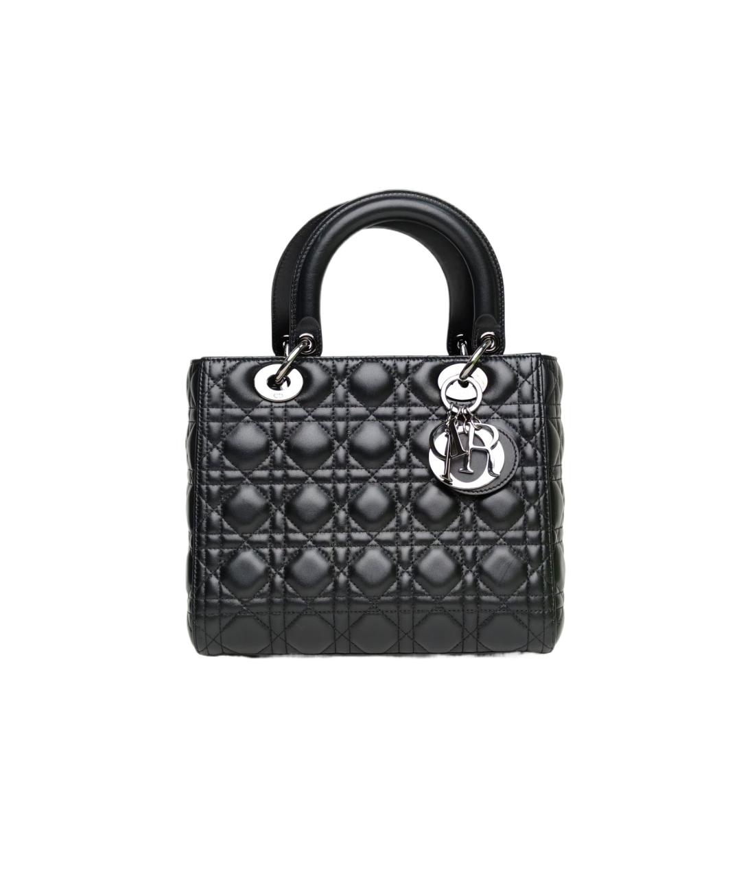 CHRISTIAN DIOR Черная кожаная сумка через плечо, фото 1