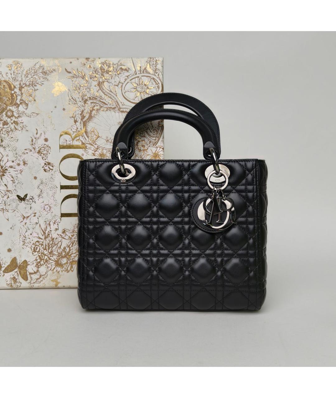 CHRISTIAN DIOR Черная кожаная сумка через плечо, фото 8