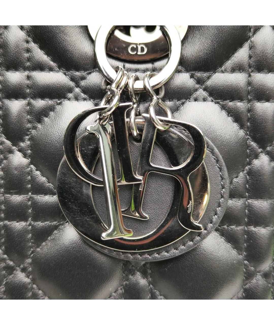 CHRISTIAN DIOR Черная кожаная сумка через плечо, фото 6