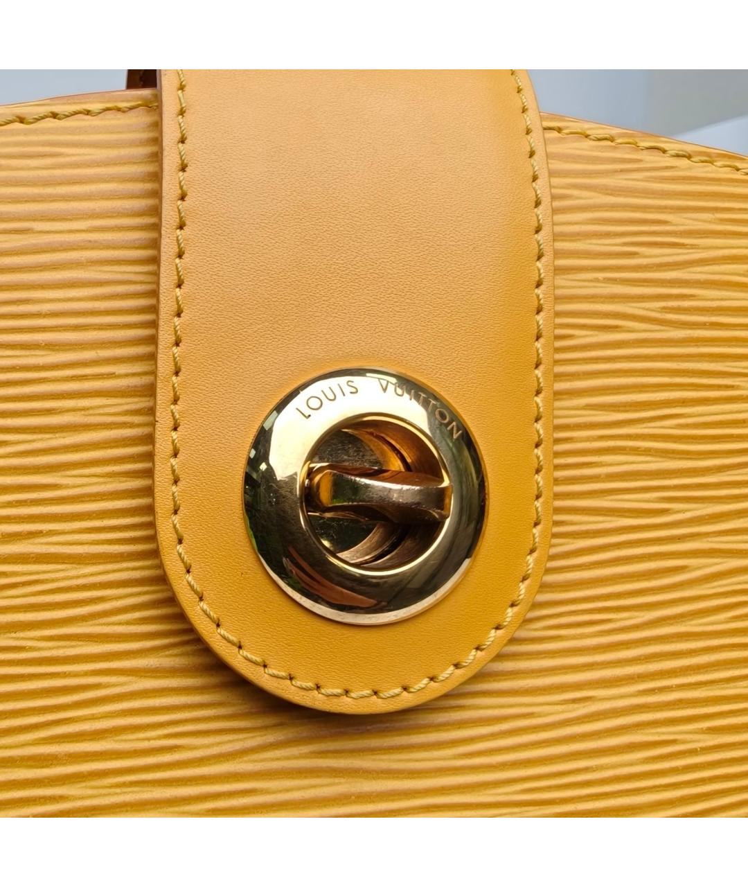 LOUIS VUITTON Желтая кожаная сумка через плечо, фото 8