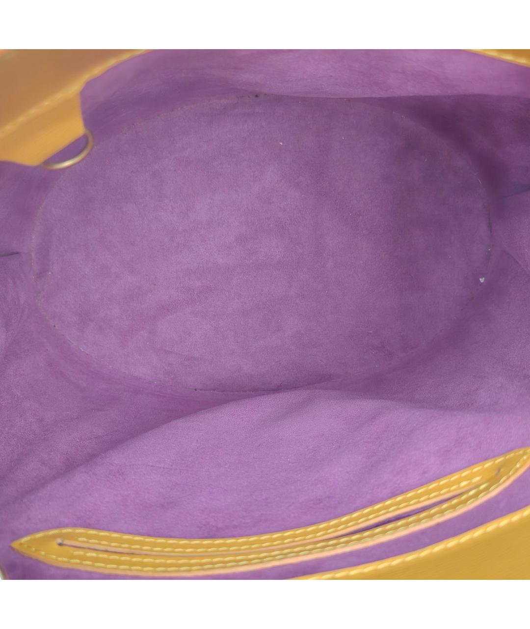 LOUIS VUITTON Желтая кожаная сумка через плечо, фото 7