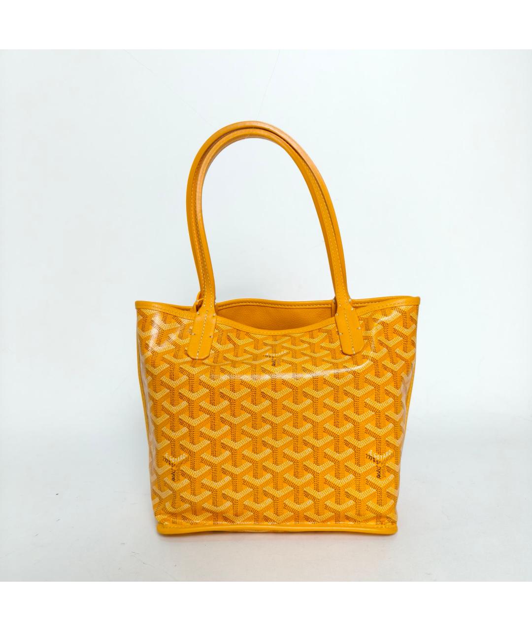 GOYARD Желтая сумка с короткими ручками, фото 2