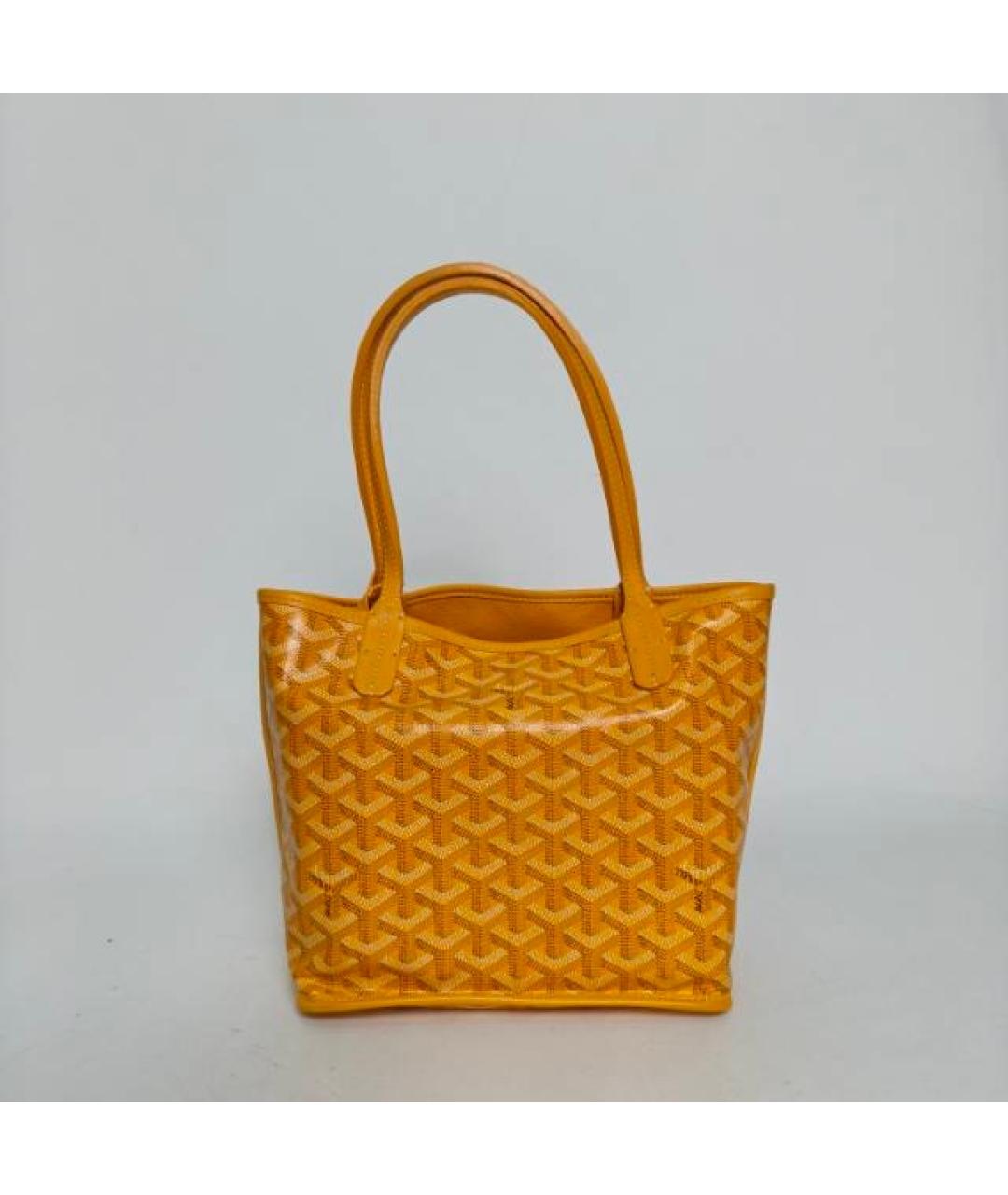 GOYARD Желтая сумка с короткими ручками, фото 8