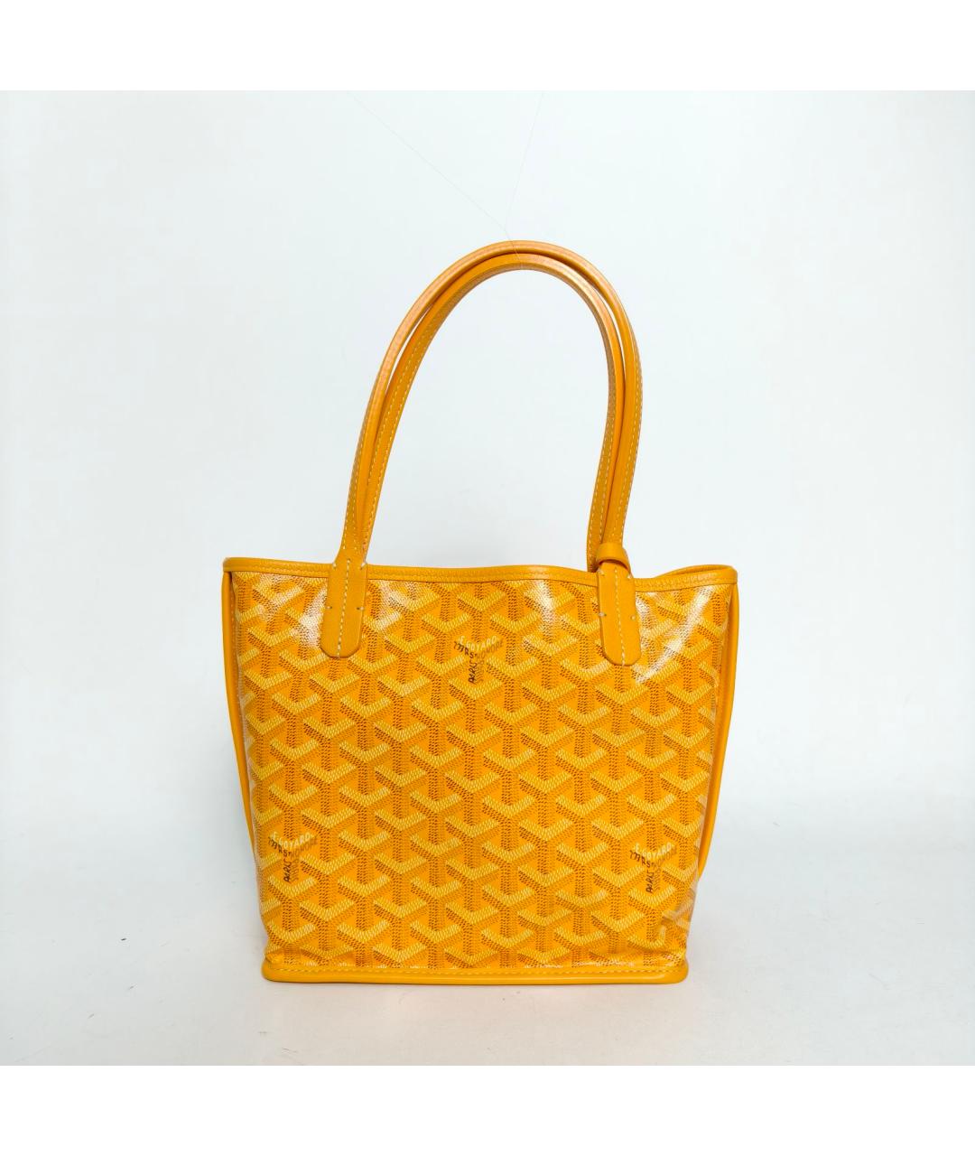 GOYARD Желтая сумка с короткими ручками, фото 4
