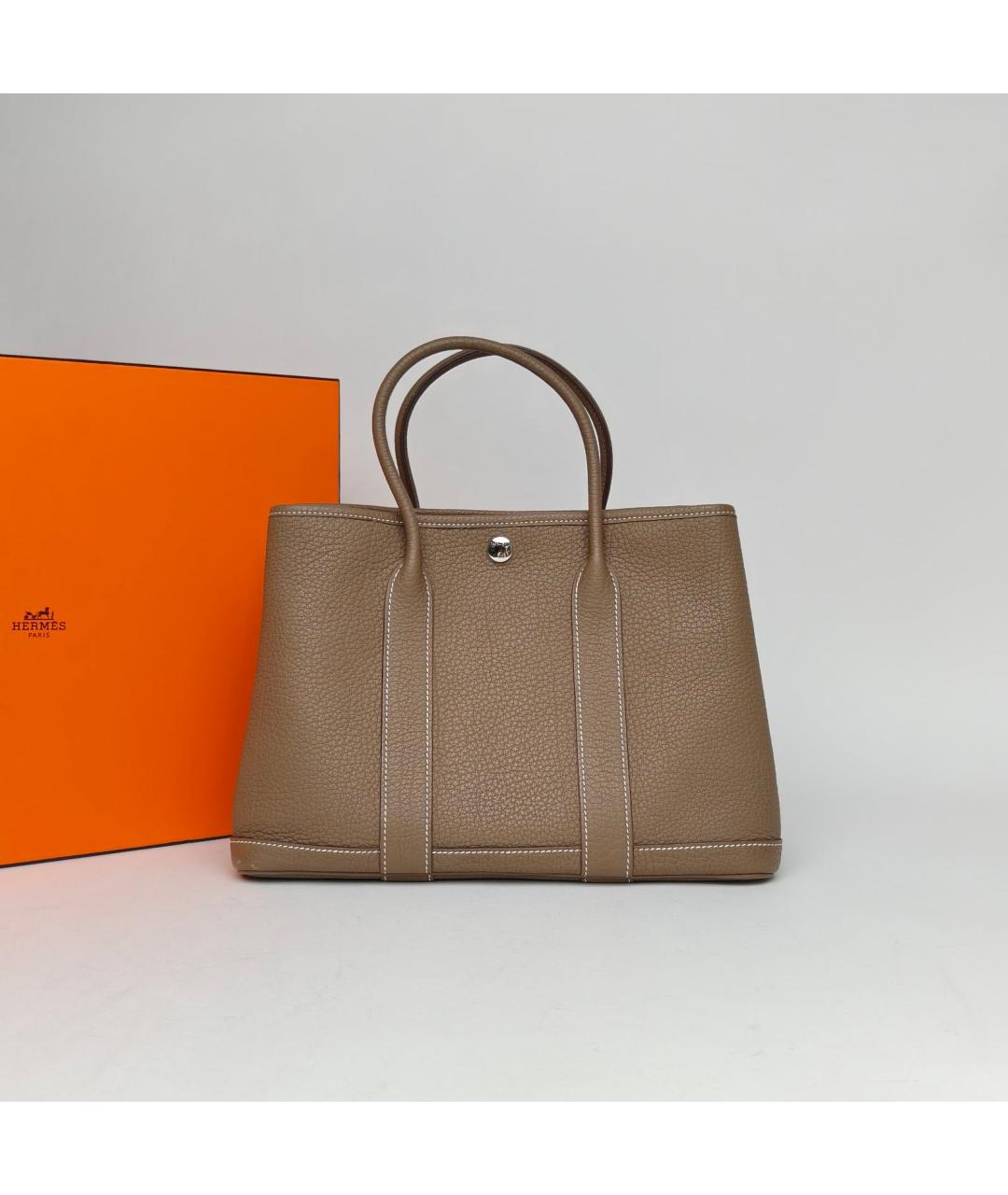 HERMES Коричневая кожаная сумка через плечо, фото 9