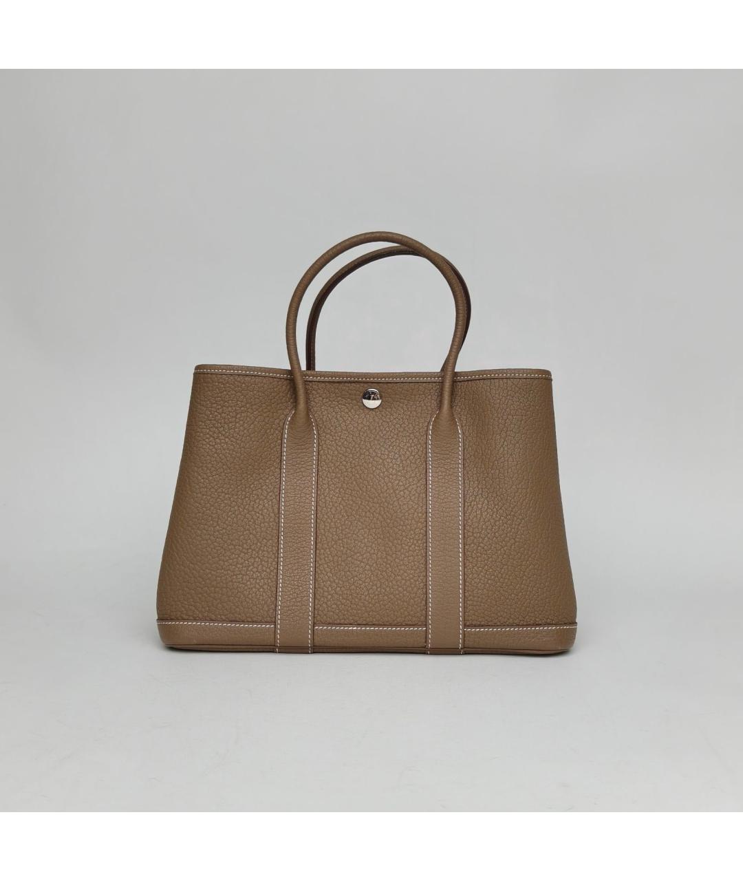 HERMES Коричневая кожаная сумка через плечо, фото 4