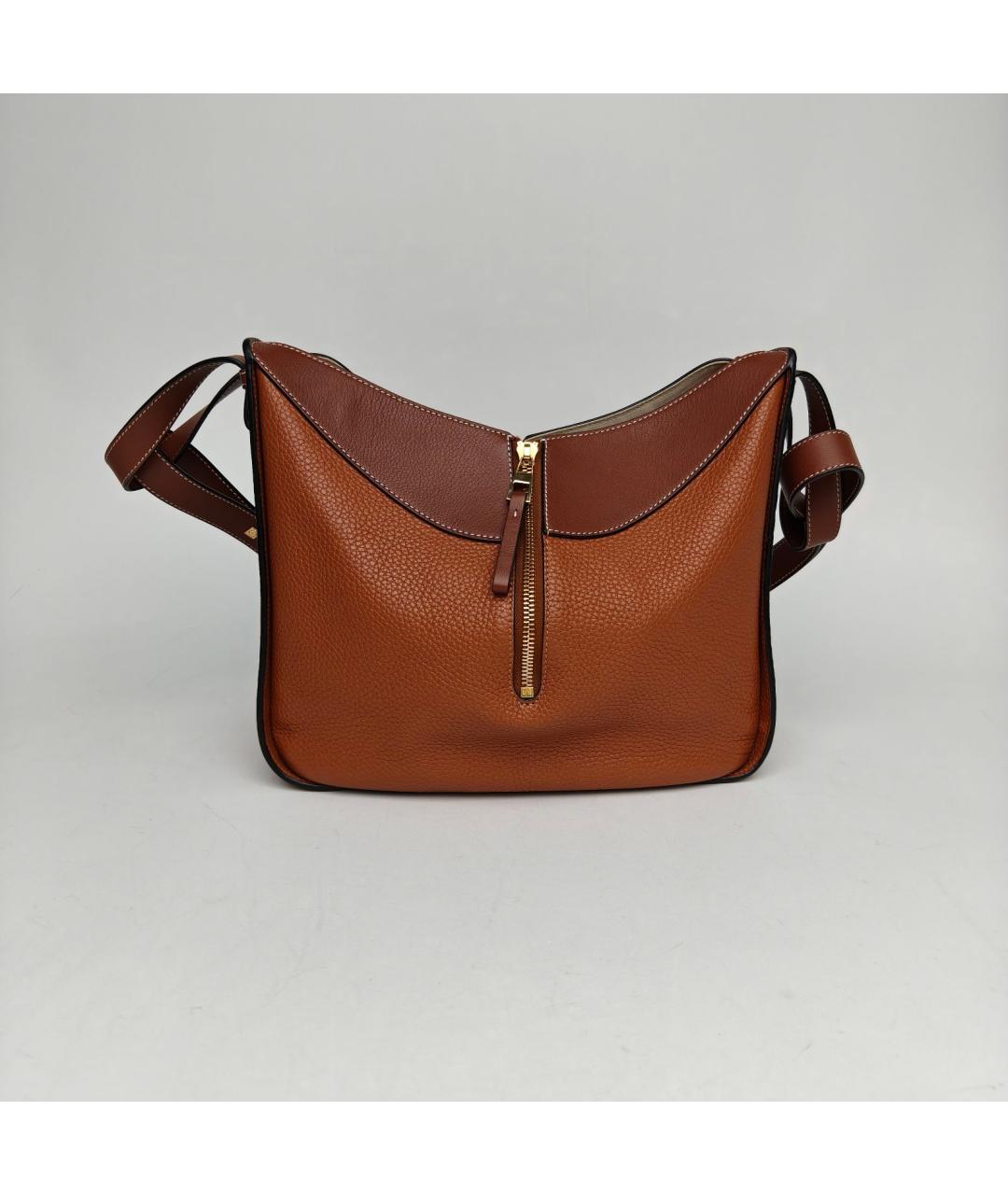 LOEWE Коричневая кожаная сумка через плечо, фото 4