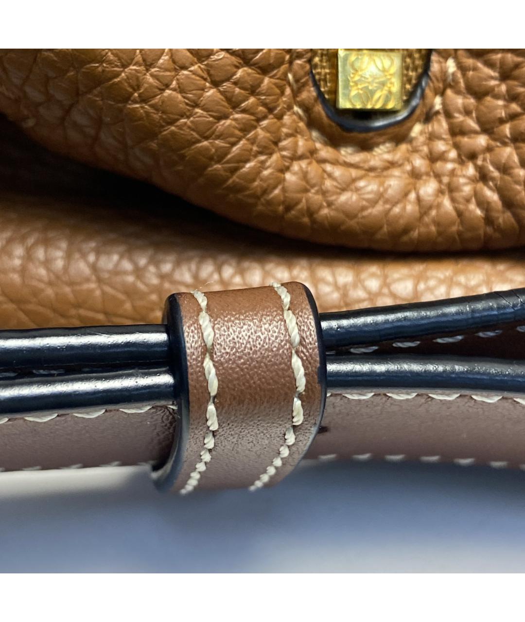 LOEWE Коричневая кожаная сумка через плечо, фото 9