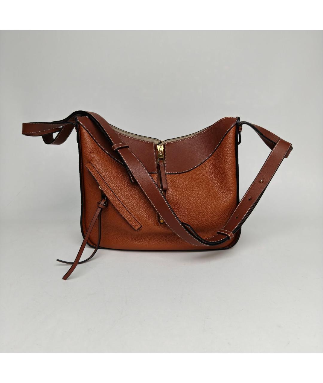 LOEWE Коричневая кожаная сумка через плечо, фото 2