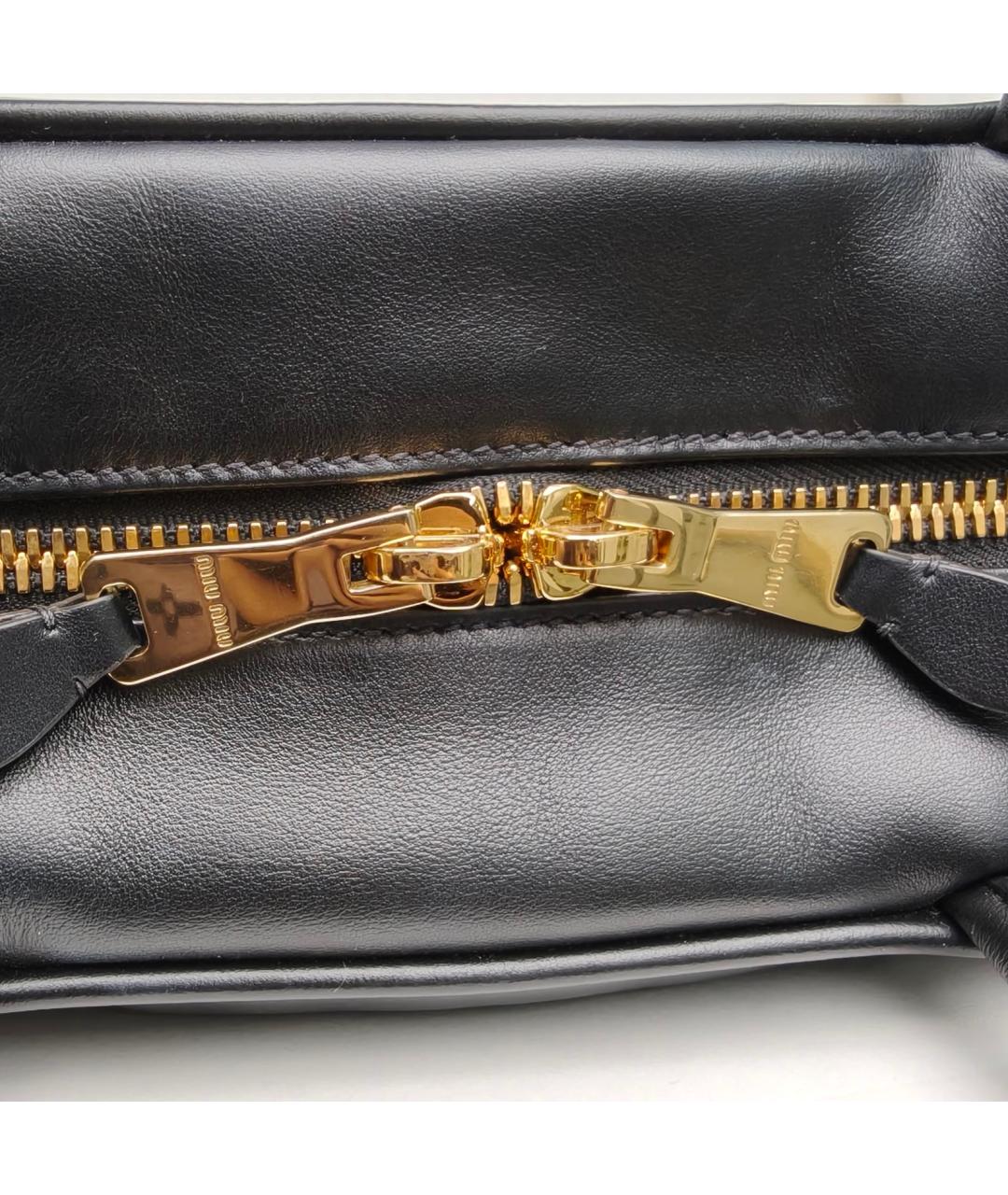MIU MIU Черная кожаная сумка с короткими ручками, фото 7