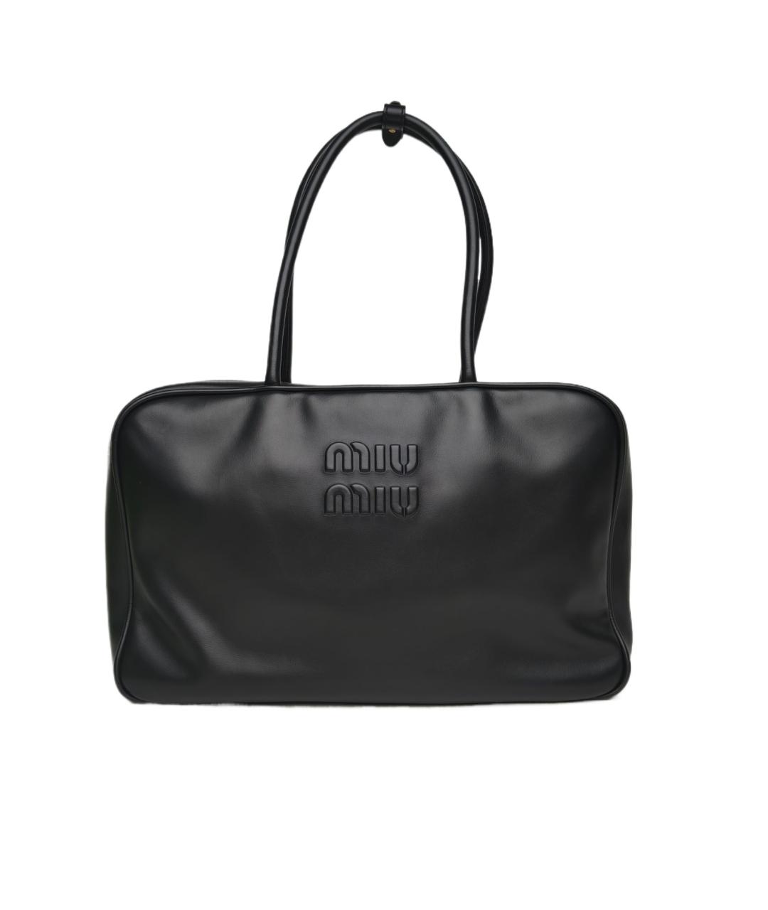 MIU MIU Черная кожаная сумка с короткими ручками, фото 1