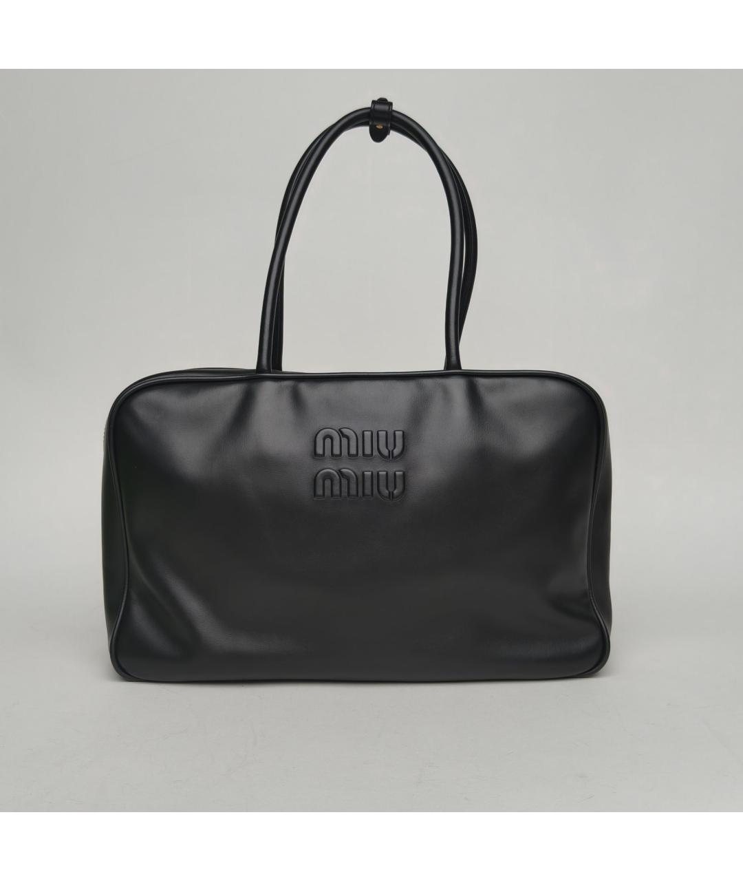 MIU MIU Черная кожаная сумка с короткими ручками, фото 9