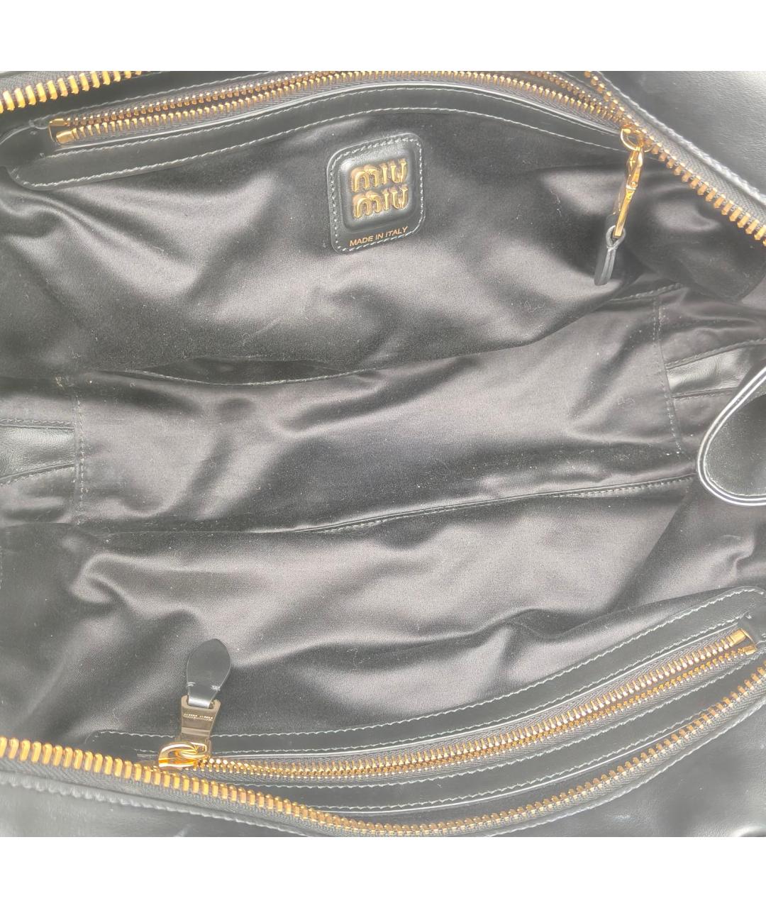 MIU MIU Черная кожаная сумка с короткими ручками, фото 8