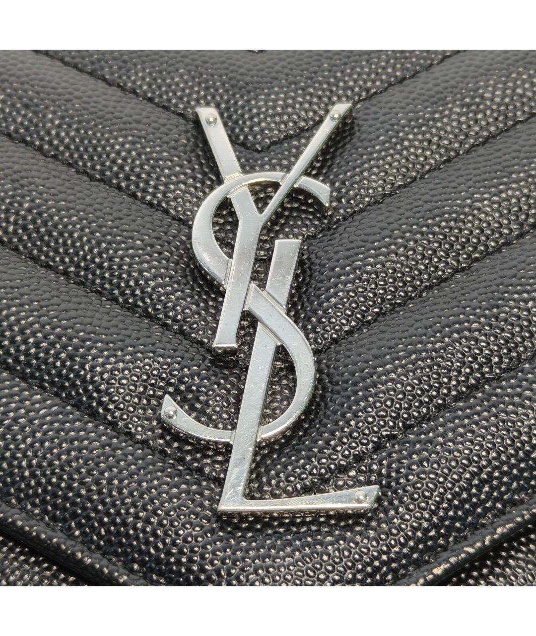 SAINT LAURENT Черная кожаная сумка через плечо, фото 7