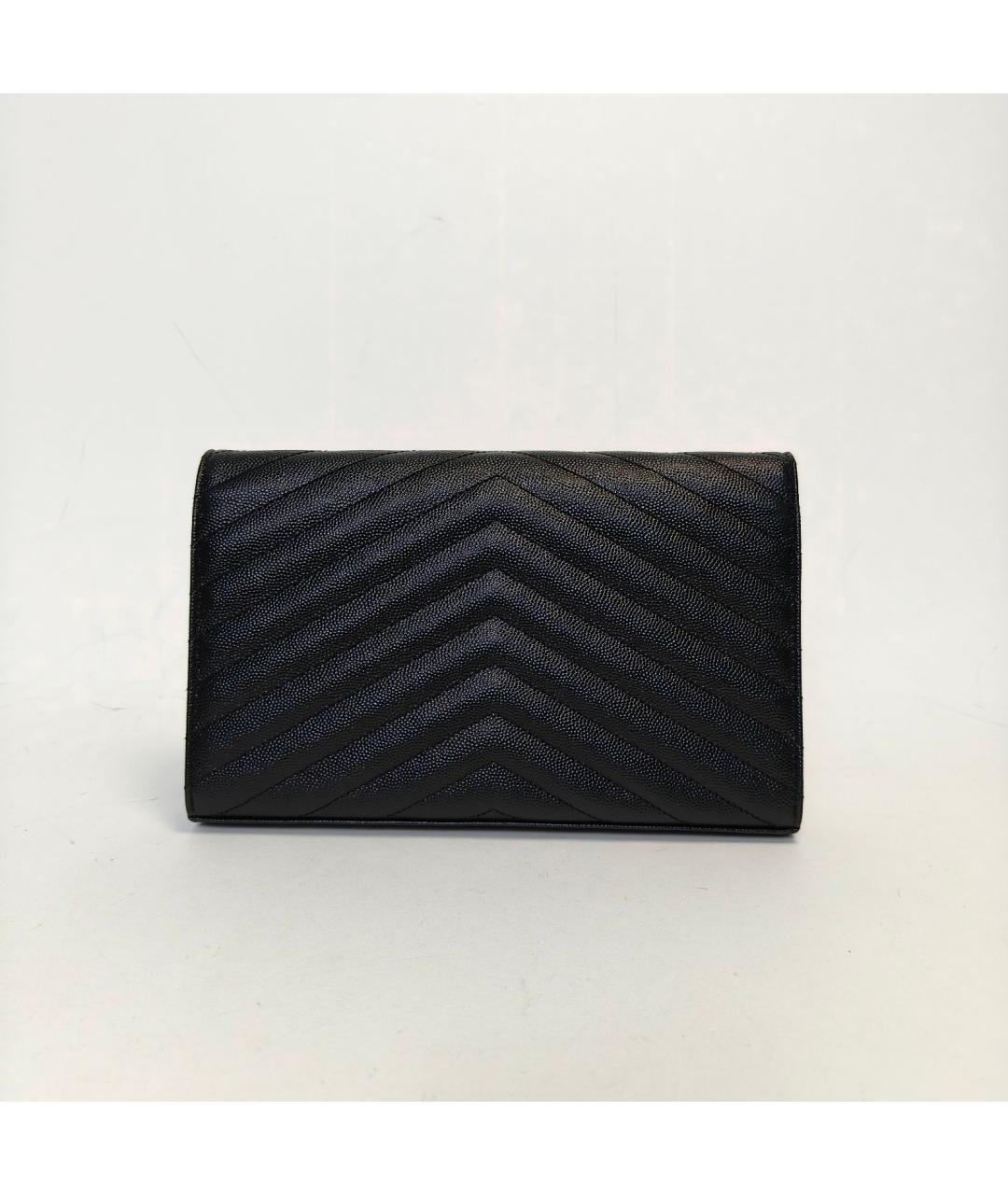 SAINT LAURENT Черная кожаная сумка через плечо, фото 4