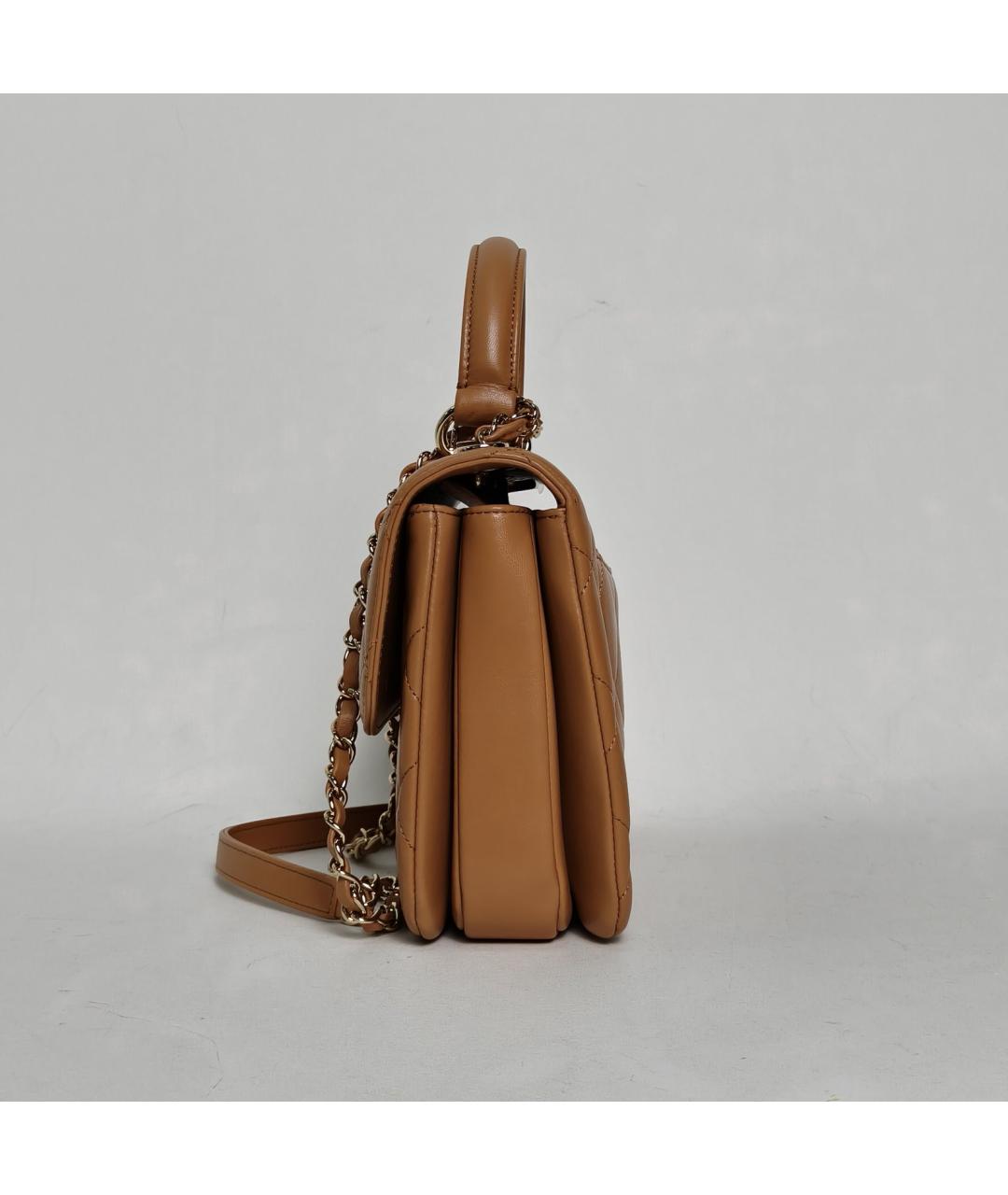 CHANEL Коричневая кожаная сумка через плечо, фото 5