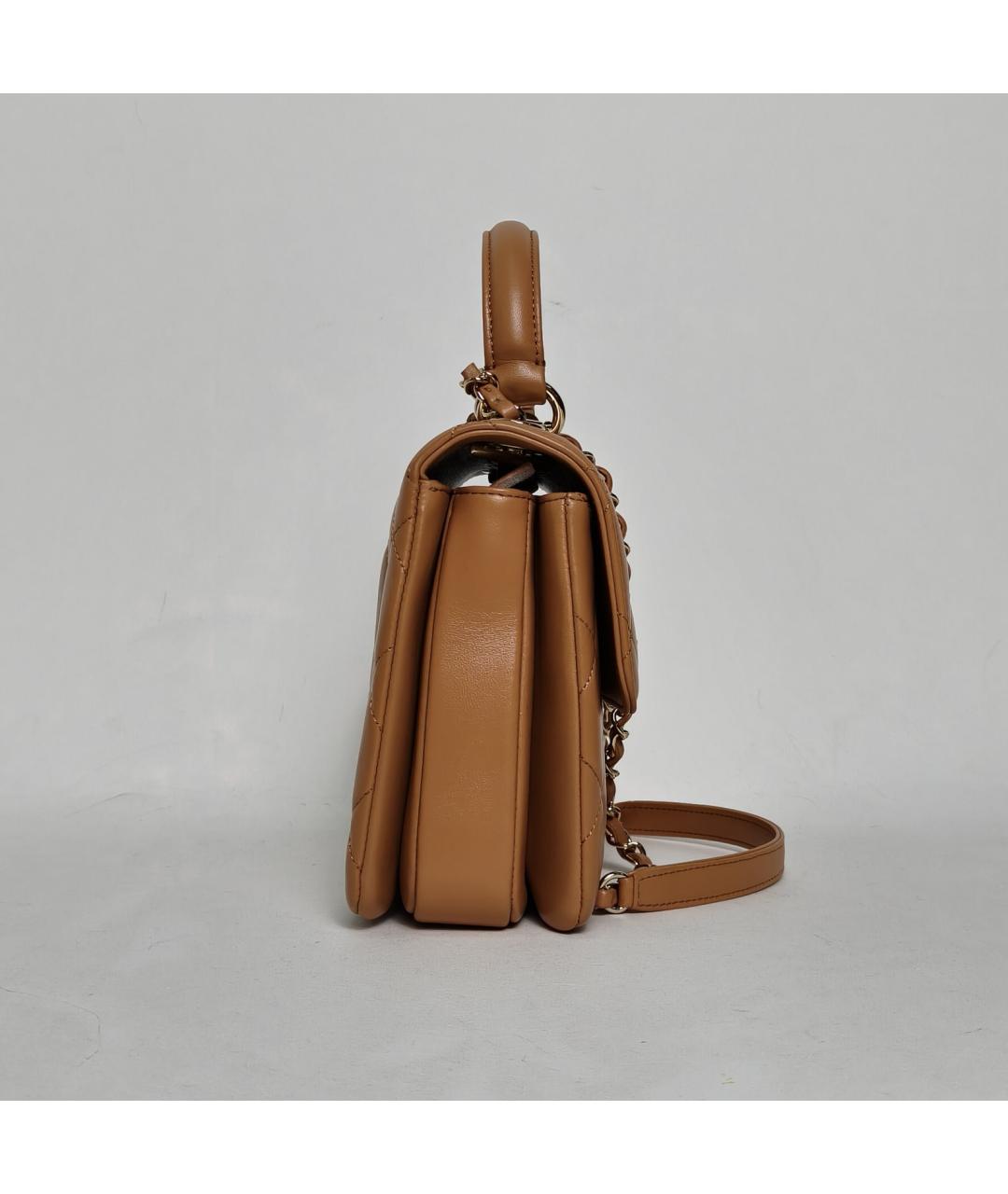 CHANEL Коричневая кожаная сумка через плечо, фото 3