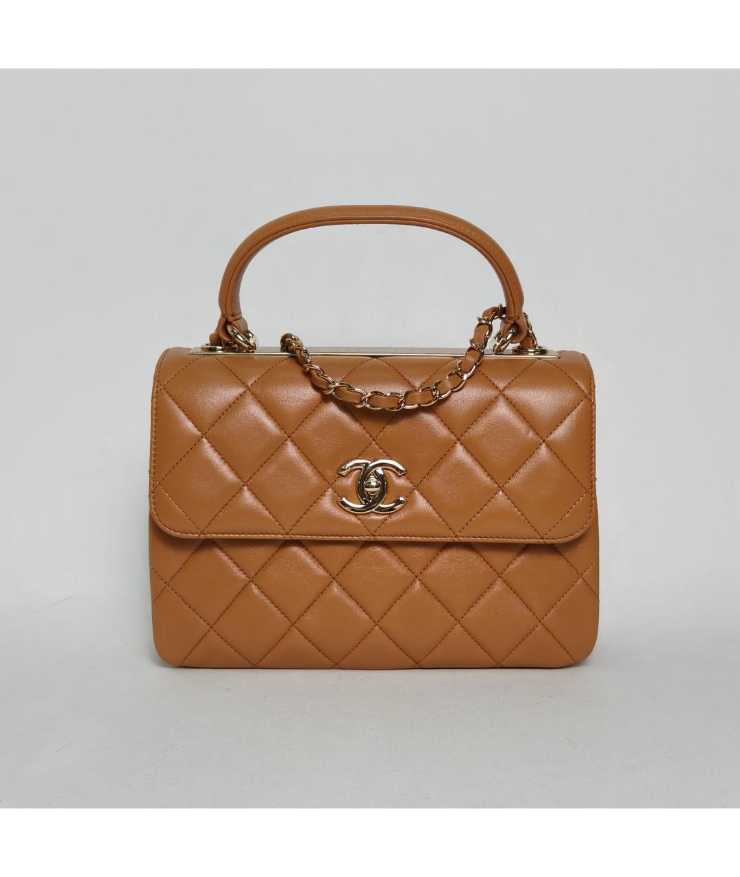 CHANEL Коричневая кожаная сумка через плечо, фото 2