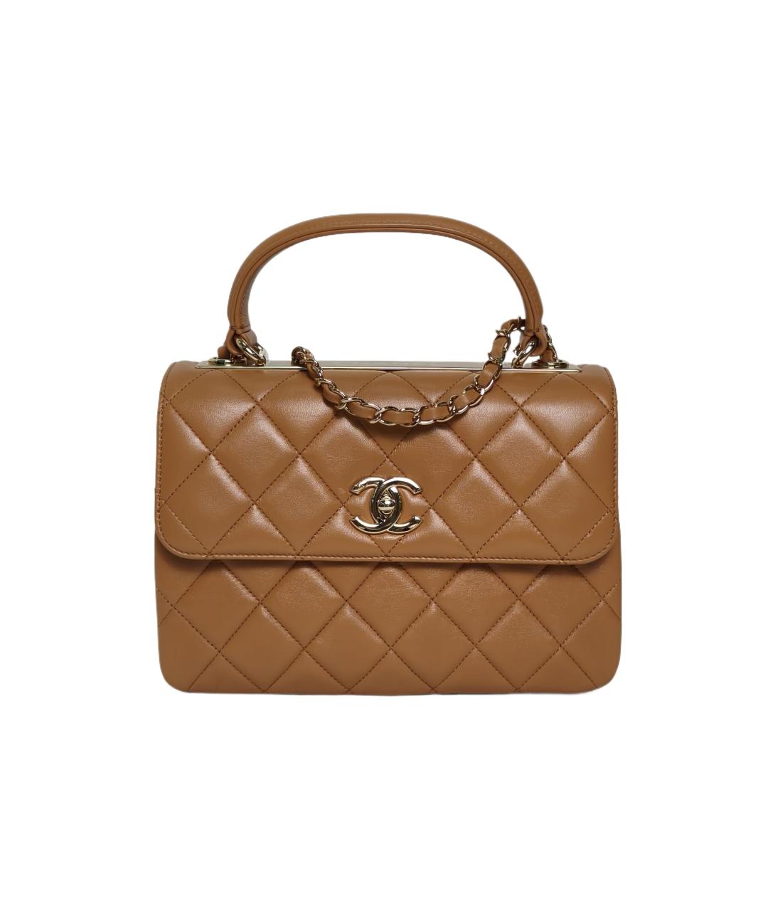 CHANEL Коричневая кожаная сумка через плечо, фото 1