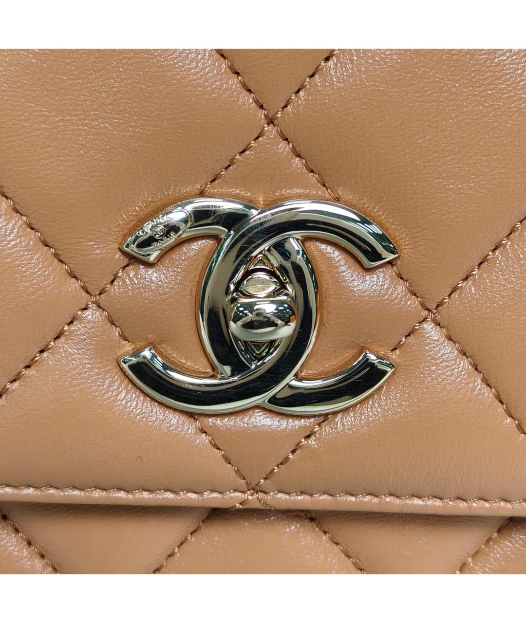 CHANEL Коричневая кожаная сумка через плечо, фото 7