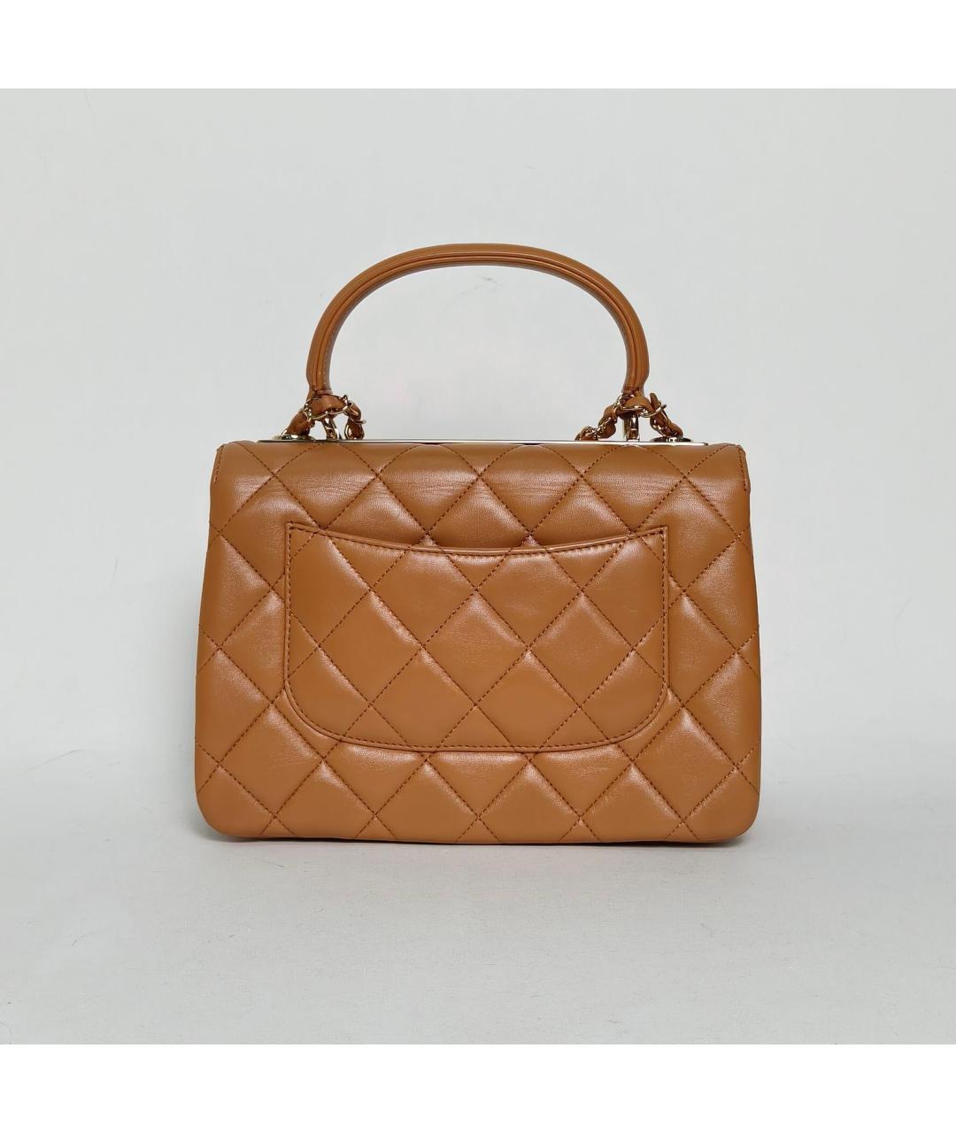 CHANEL Коричневая кожаная сумка через плечо, фото 4