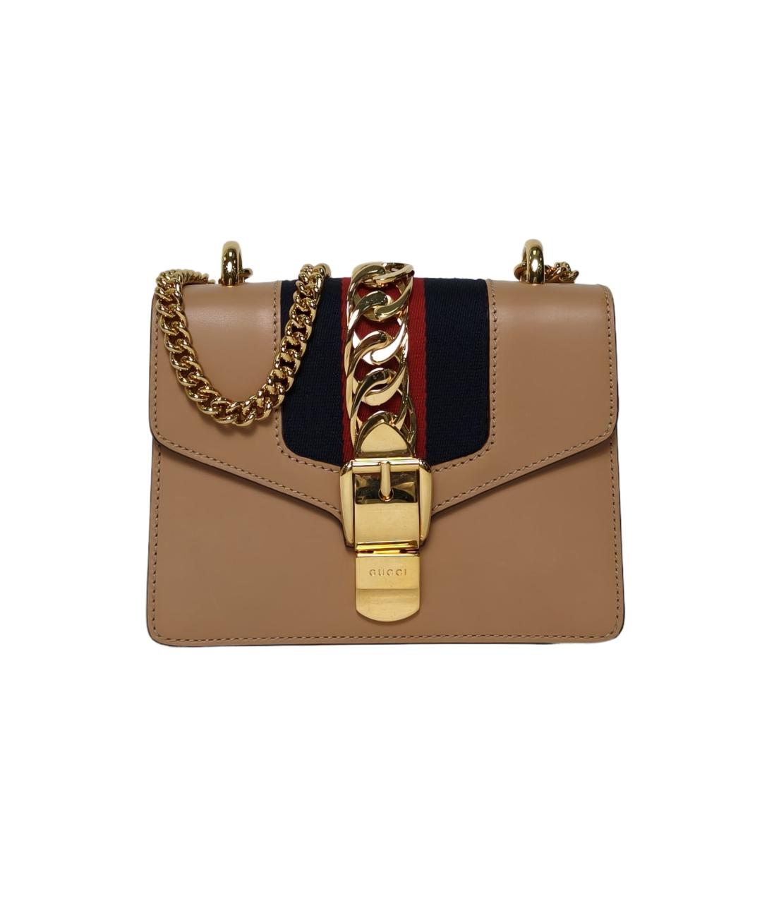 GUCCI Коричневая кожаная сумка через плечо, фото 1