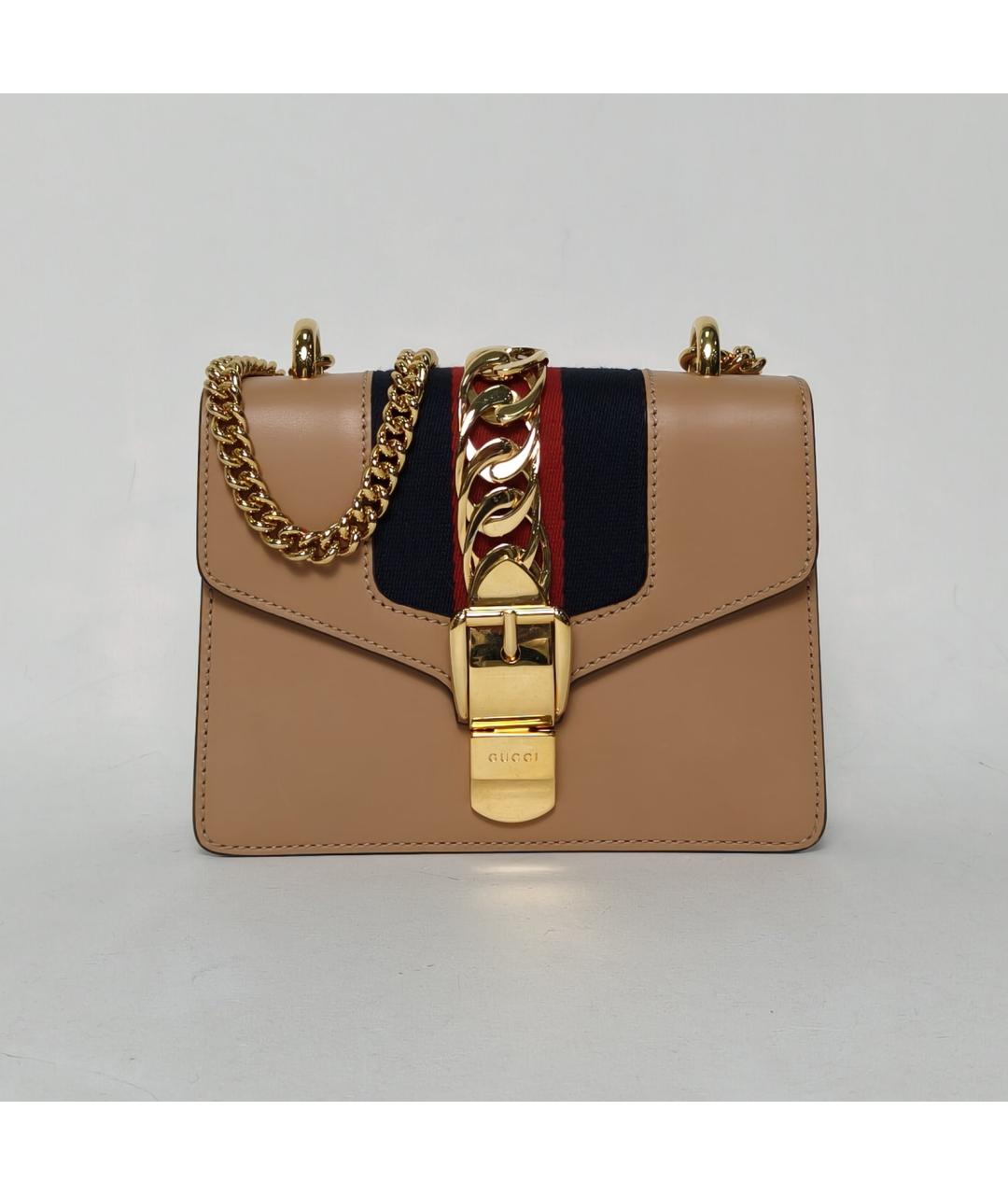 GUCCI Коричневая кожаная сумка через плечо, фото 9