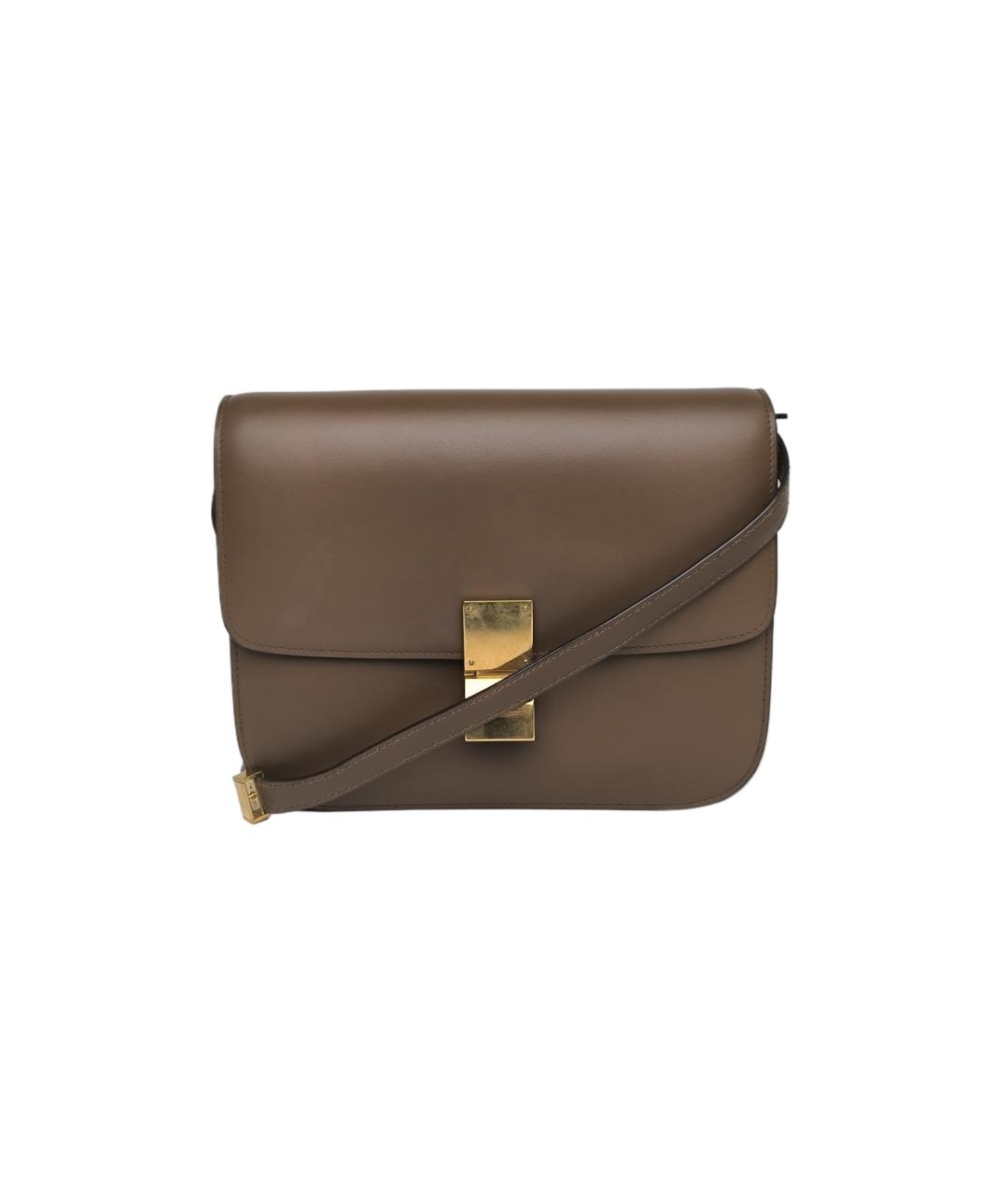 CELINE Коричневая кожаная сумка через плечо, фото 10