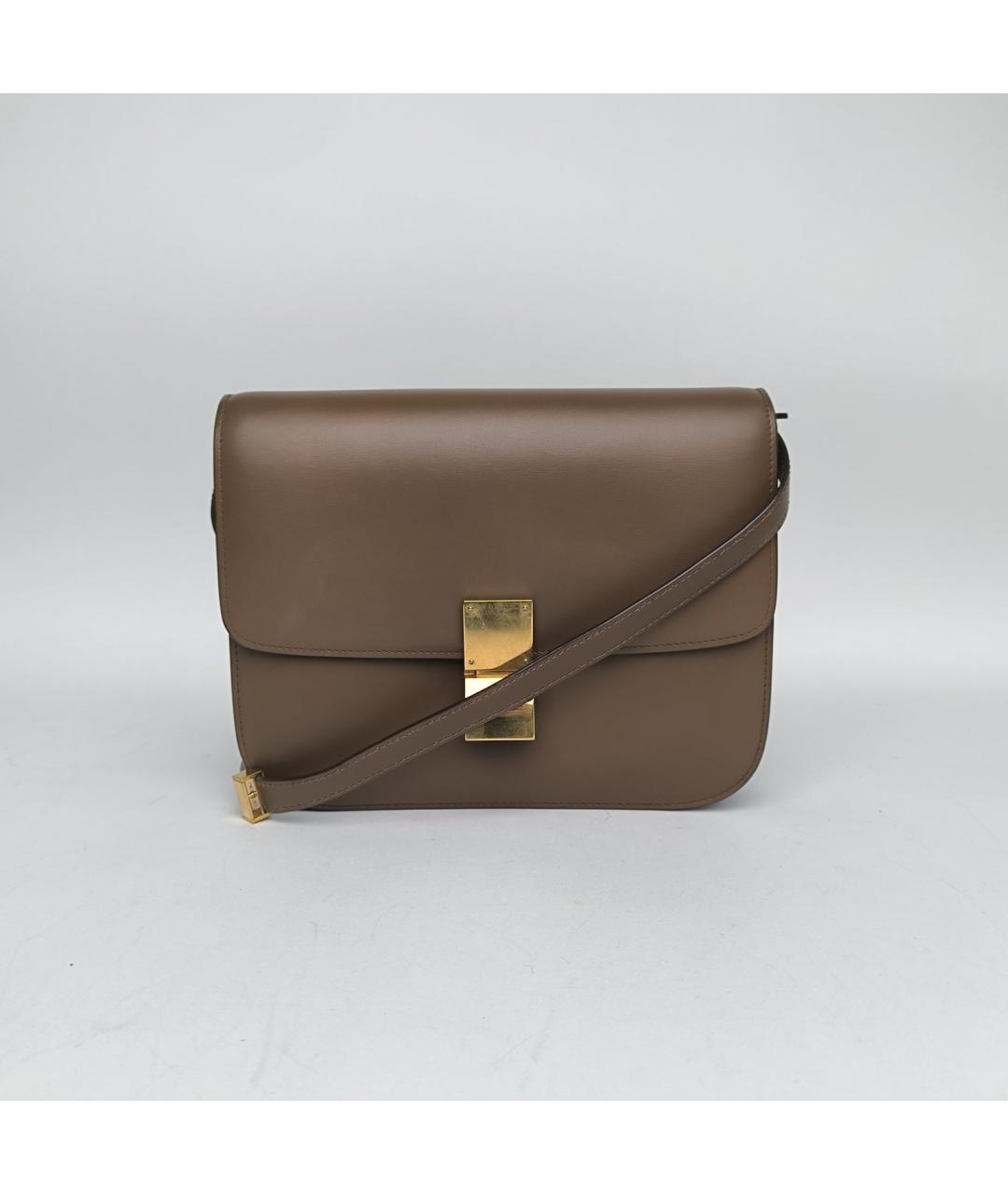 CELINE Коричневая кожаная сумка через плечо, фото 2