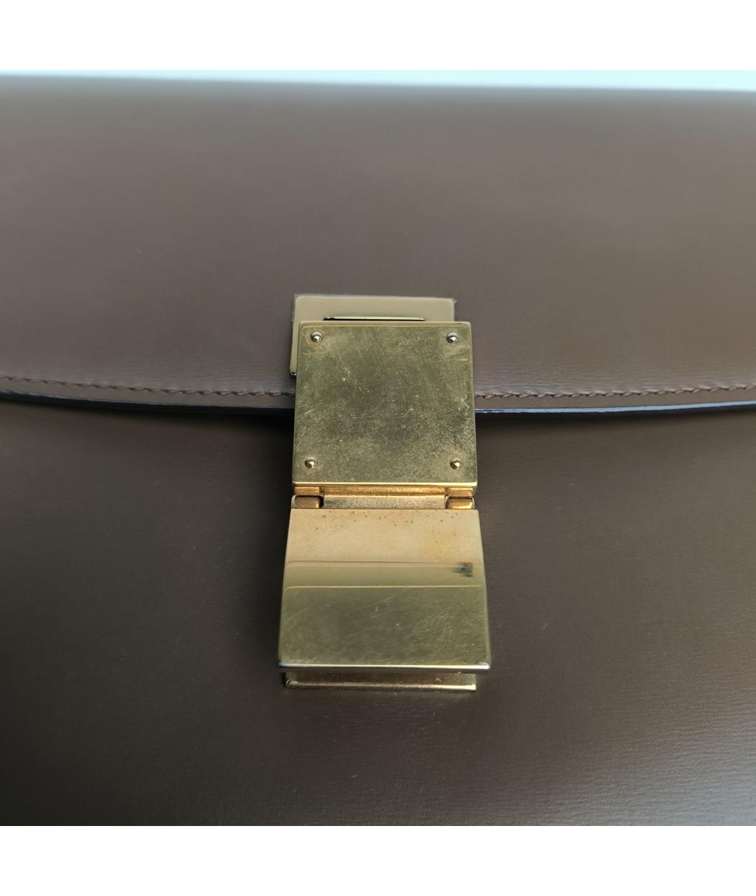 CELINE Коричневая кожаная сумка через плечо, фото 8