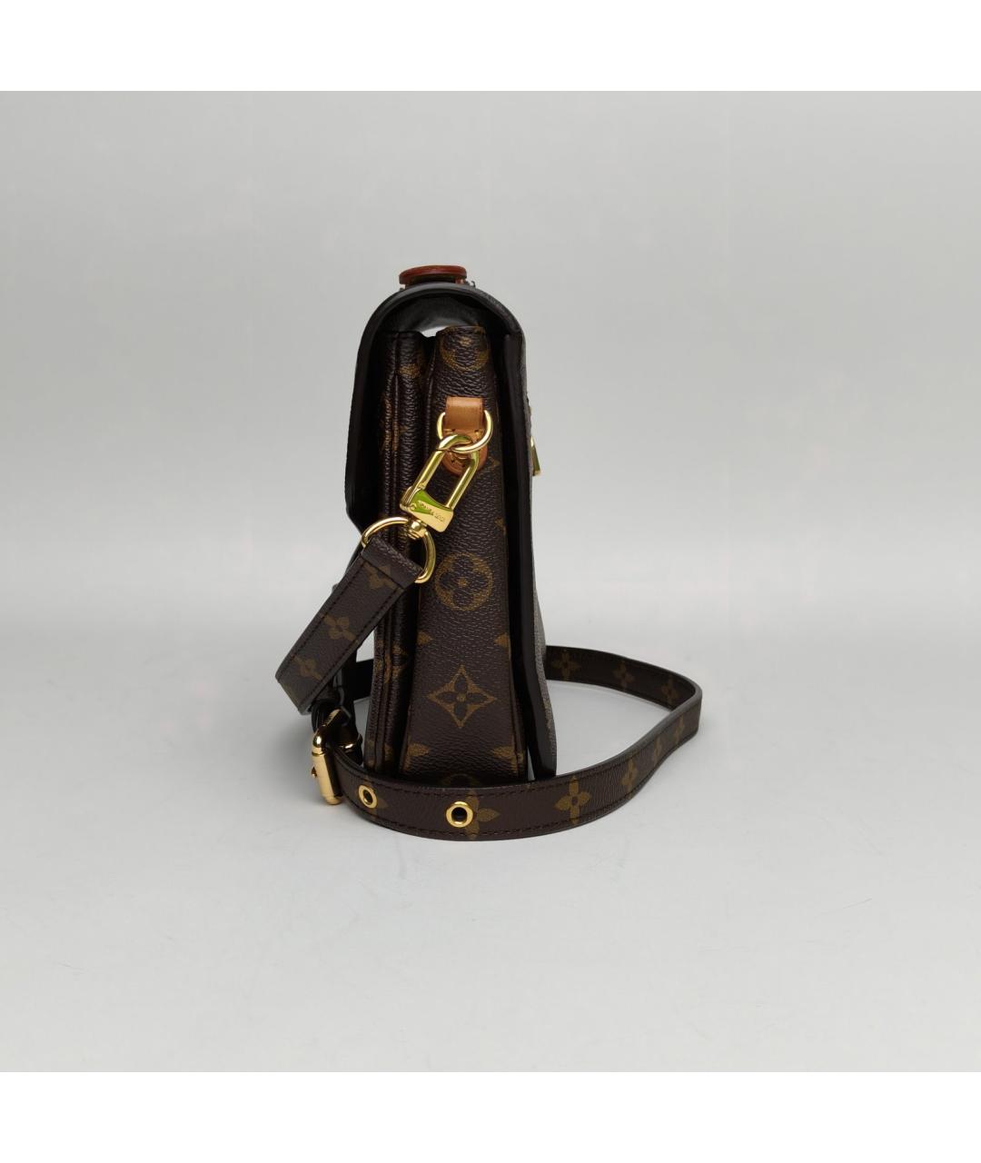 LOUIS VUITTON Коричневая кожаная сумка через плечо, фото 3