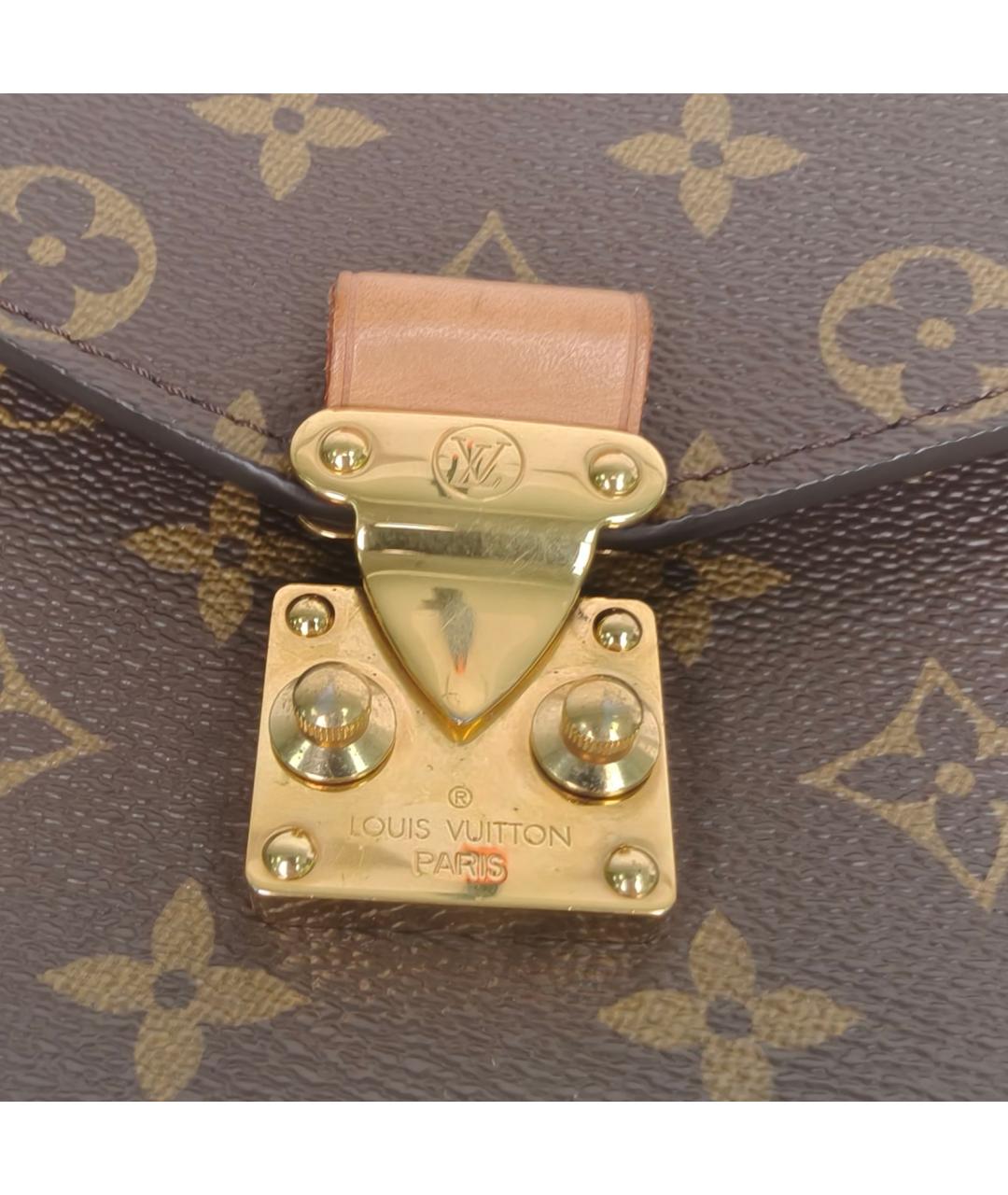 LOUIS VUITTON Коричневая кожаная сумка через плечо, фото 7