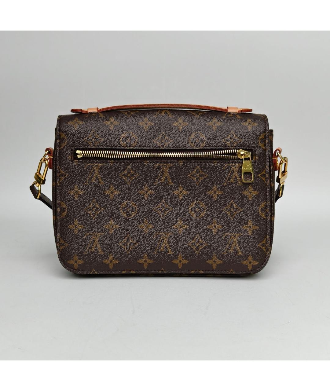 LOUIS VUITTON Коричневая кожаная сумка через плечо, фото 4