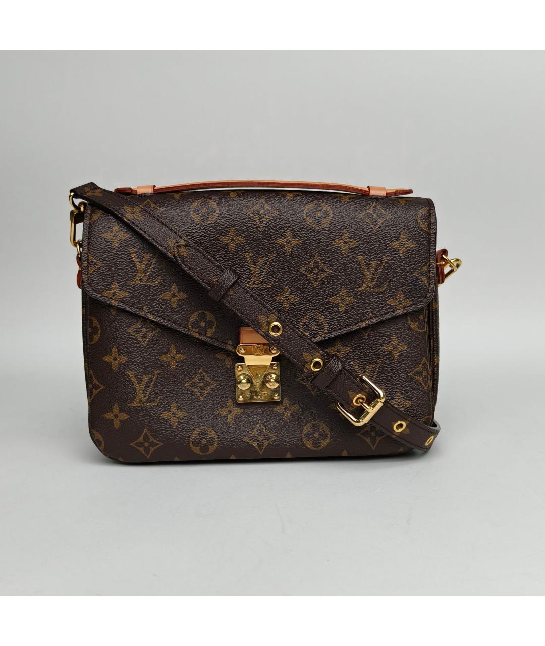 LOUIS VUITTON Коричневая кожаная сумка через плечо, фото 2