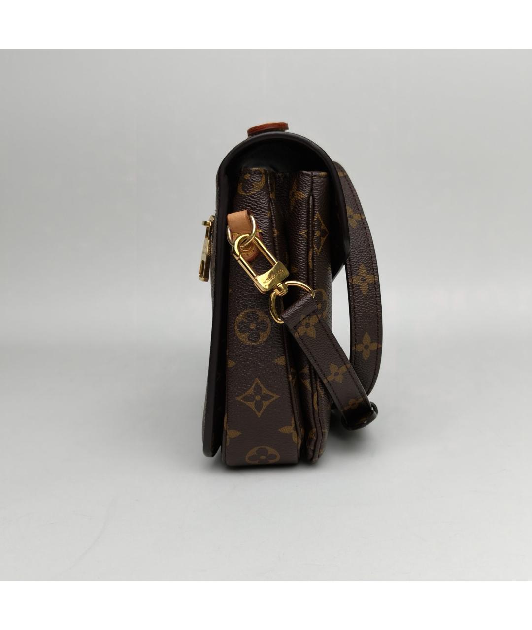 LOUIS VUITTON Коричневая кожаная сумка через плечо, фото 5