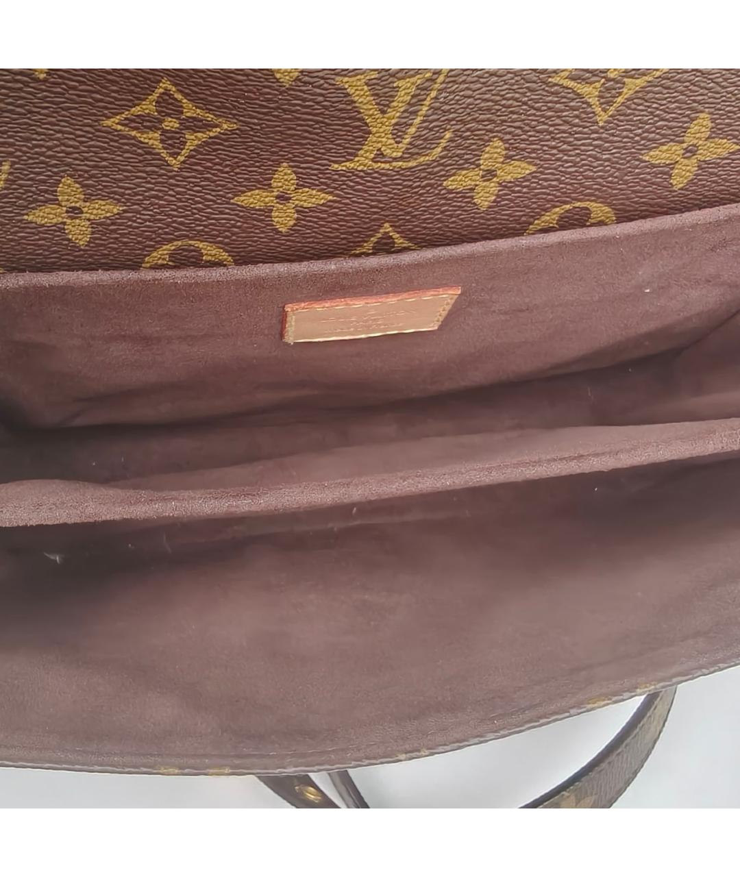 LOUIS VUITTON Коричневая кожаная сумка через плечо, фото 8