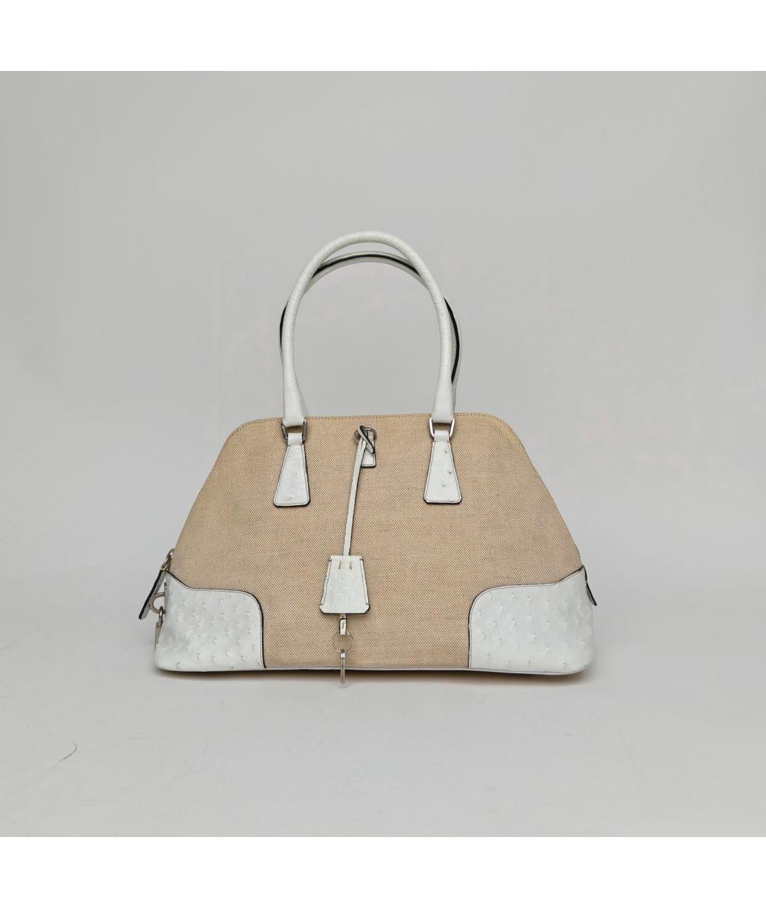 PRADA Бежевая сумка через плечо из экзотической кожи, фото 4