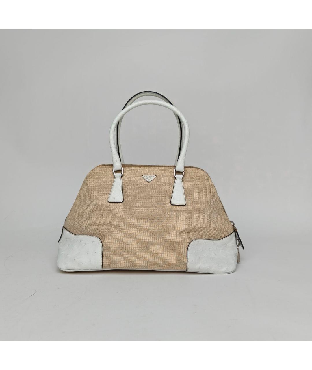 PRADA Бежевая сумка через плечо из экзотической кожи, фото 2