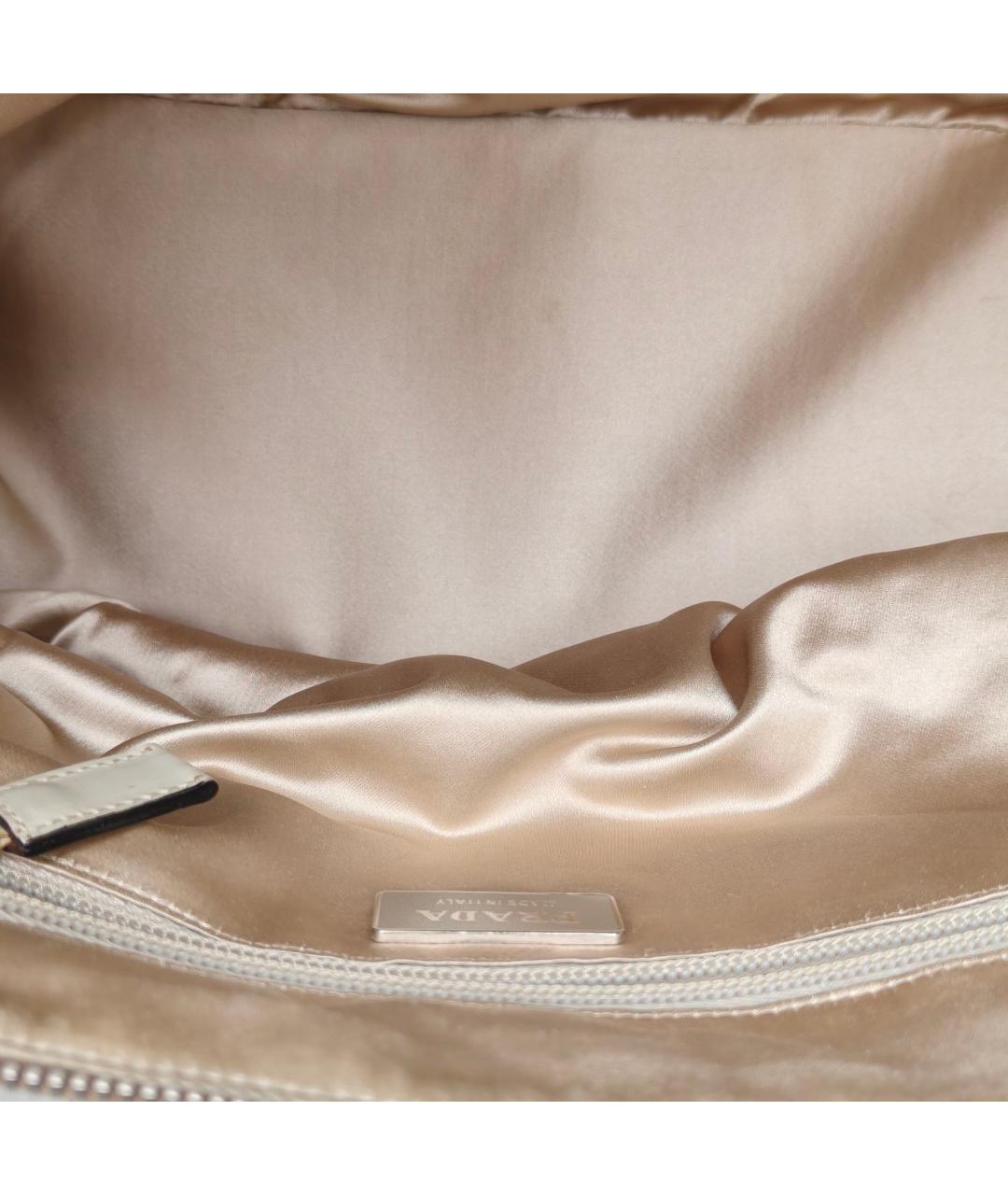 PRADA Бежевая сумка через плечо из экзотической кожи, фото 8