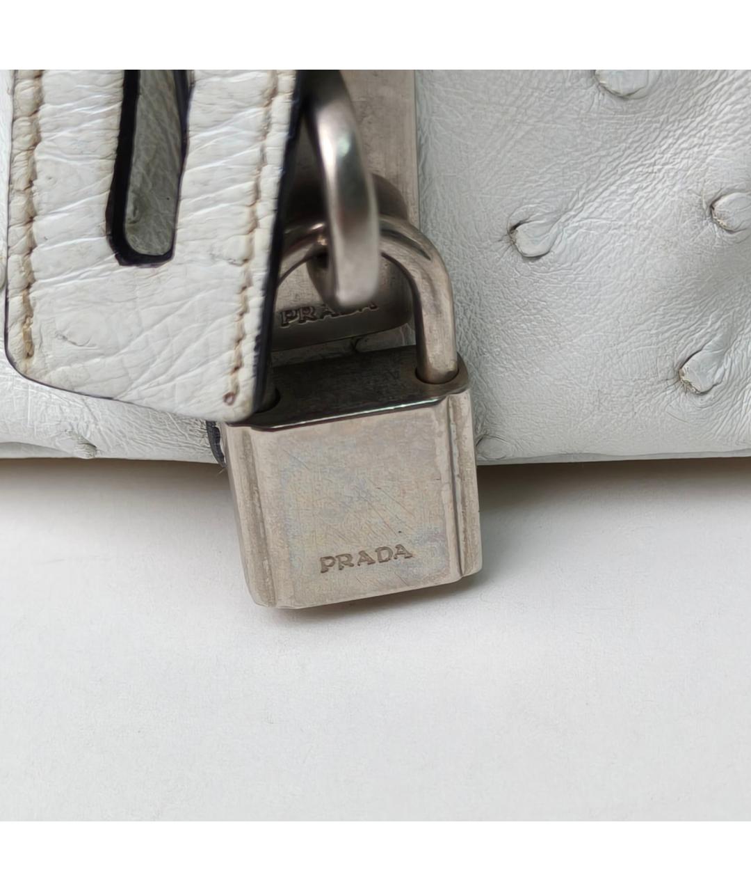 PRADA Бежевая сумка через плечо из экзотической кожи, фото 7