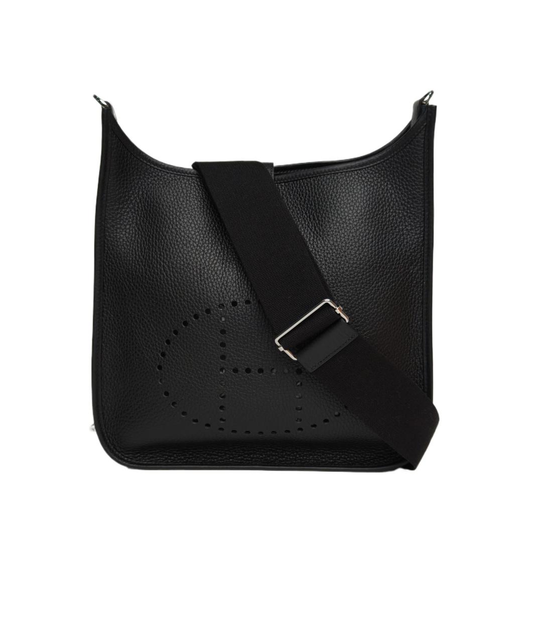 HERMES Черная кожаная сумка через плечо, фото 1