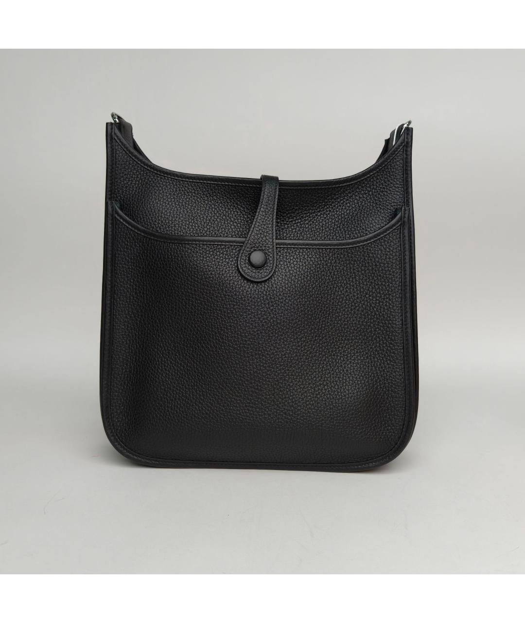 HERMES Черная кожаная сумка через плечо, фото 4