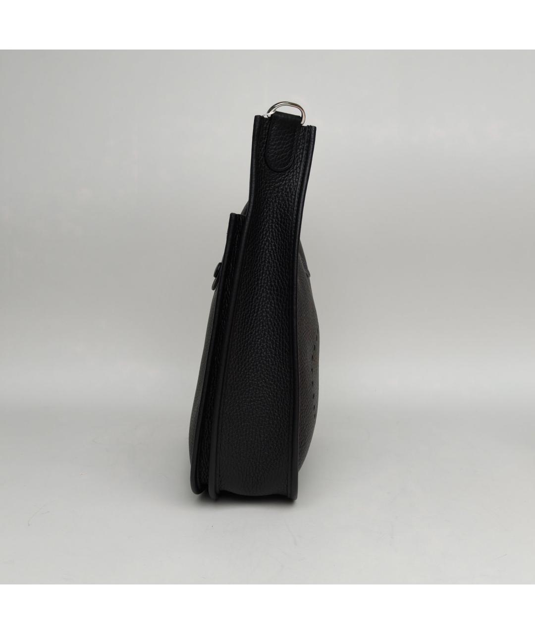 HERMES Черная кожаная сумка через плечо, фото 5