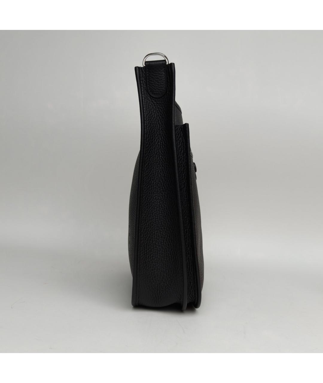 HERMES Черная кожаная сумка через плечо, фото 3