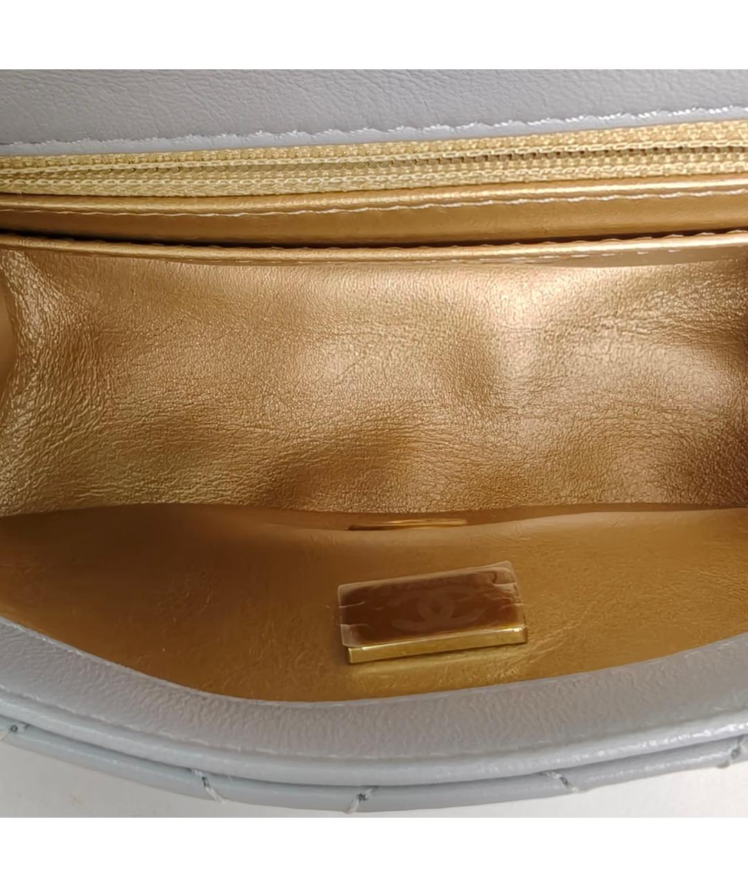 CHANEL Серая кожаная сумка через плечо, фото 8