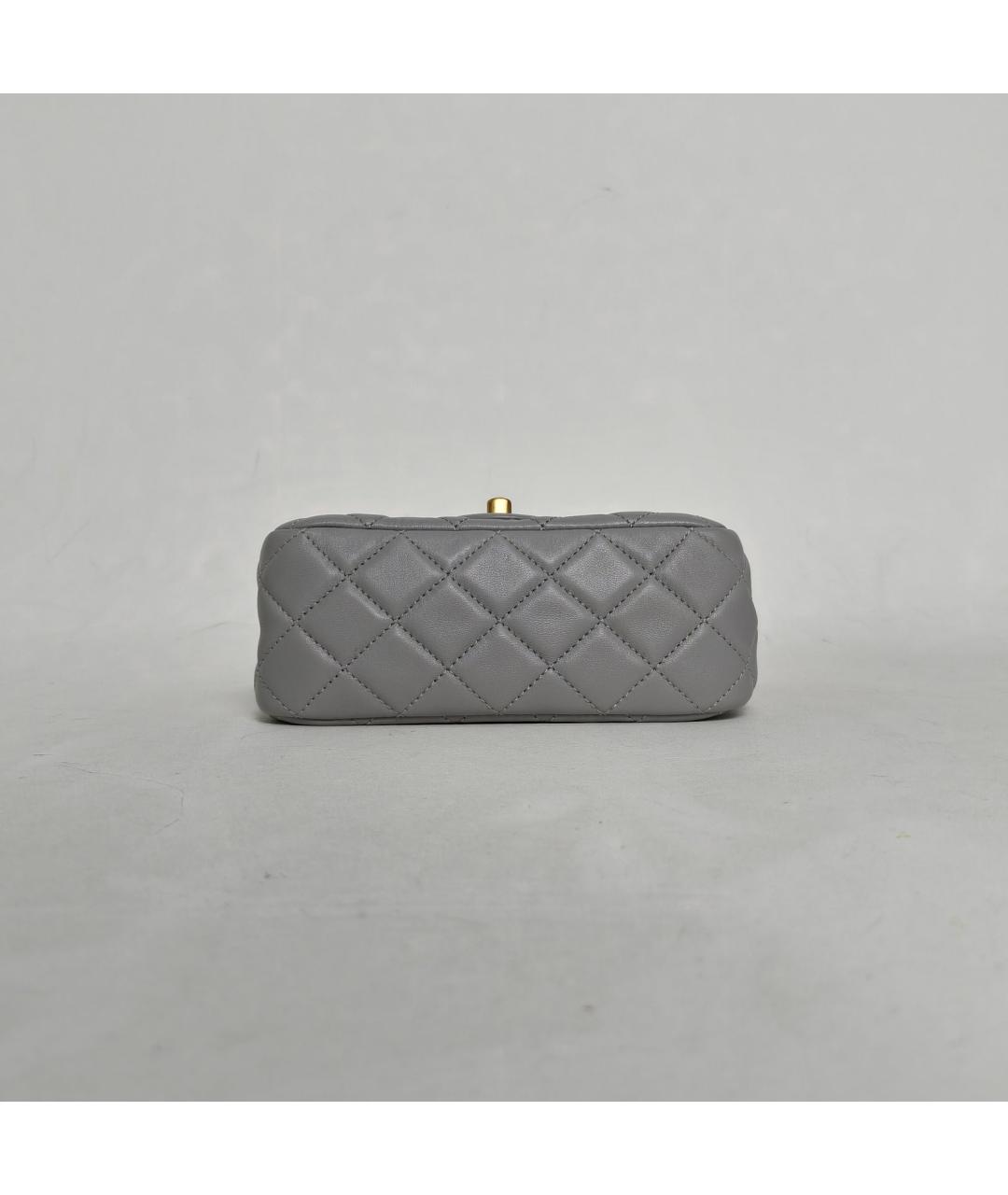 CHANEL Серая кожаная сумка через плечо, фото 6
