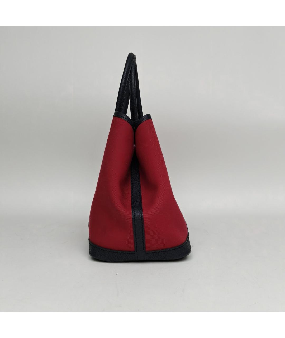 HERMES Бордовая тканевая сумка с короткими ручками, фото 8