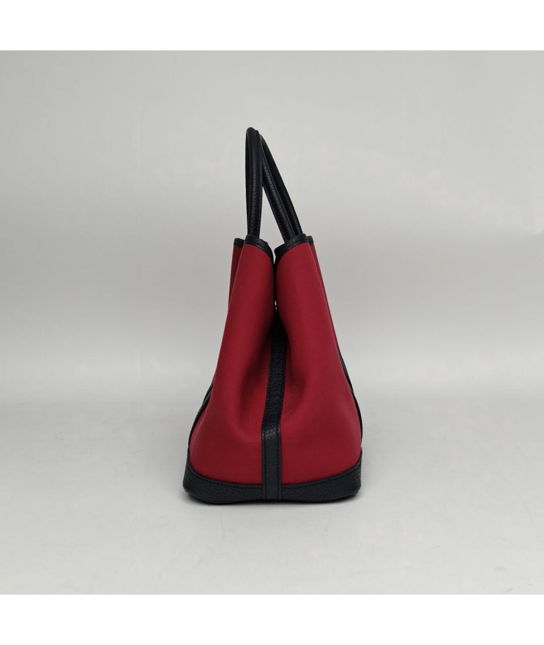 HERMES Бордовая тканевая сумка с короткими ручками, фото 6