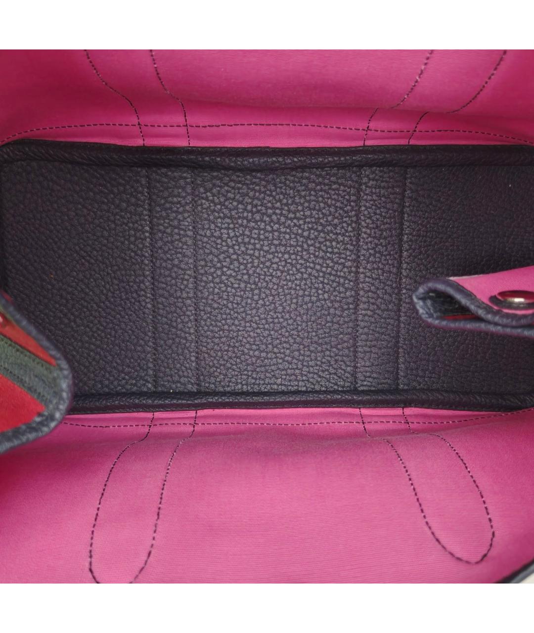 HERMES Бордовая тканевая сумка с короткими ручками, фото 4