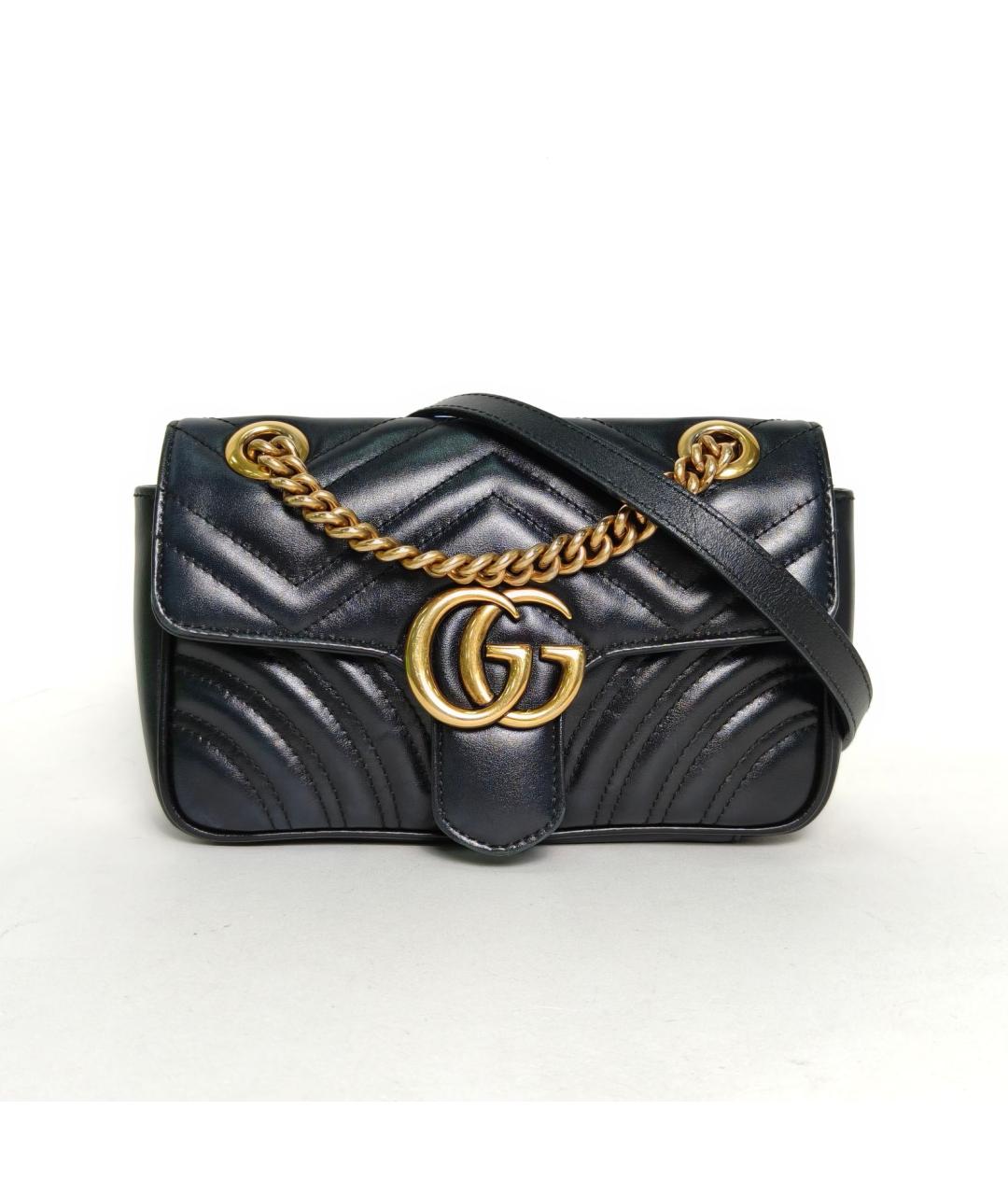 GUCCI Черная кожаная сумка через плечо, фото 2